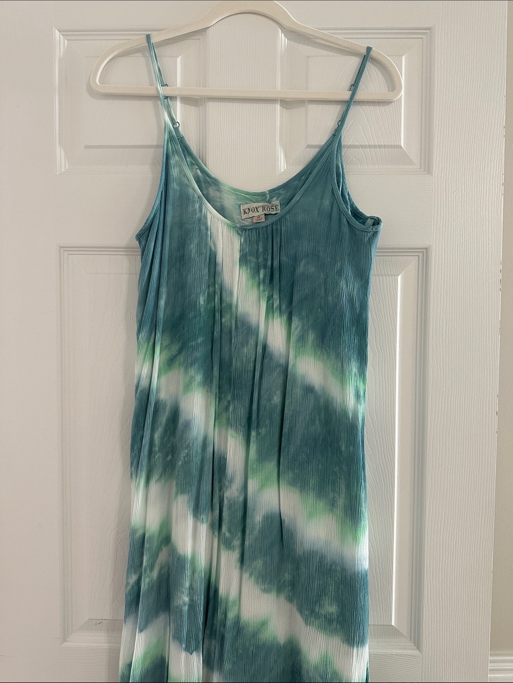 Knox Rose Teal and White Tie-Dye Midi Dress